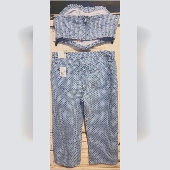 Denim pants and bustier top set - Picture 2 of 3